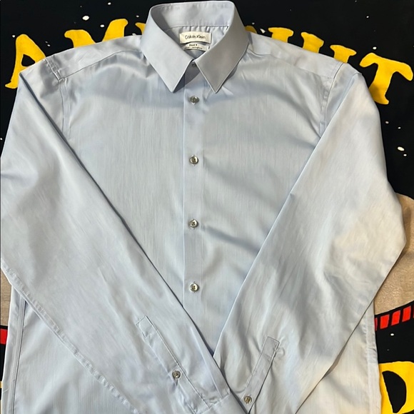 Calvin Klein Sky Blue Dress Shirt Slim fit (Pre-owned ) - Picture 1 of 8